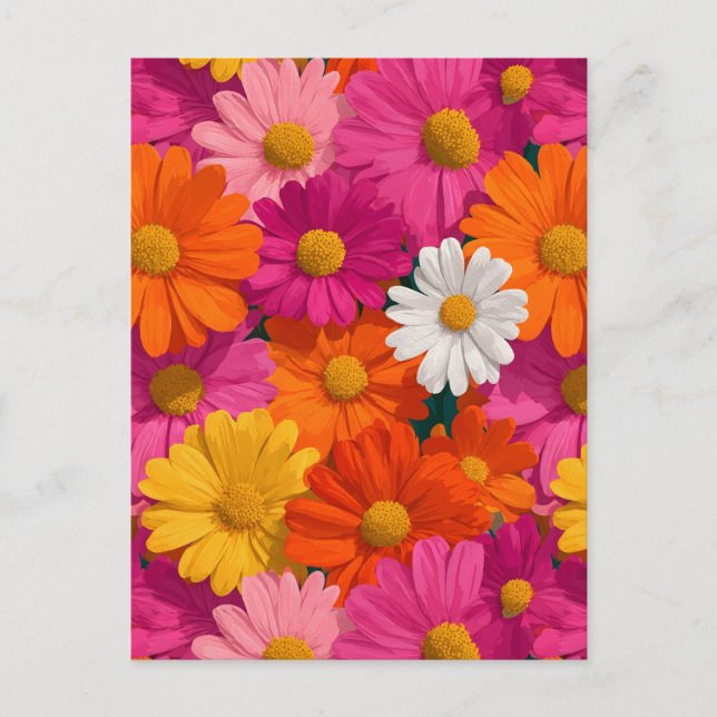 Lebhaftes, nahtloses Daisy-Muster Postkarte (Vorderseite)