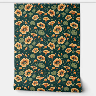 Lebhaftes Nasturtium-Muster Tapete