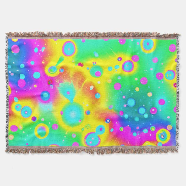 Lebhaftes Neon Blaze Muster Decke (Vorderseite)