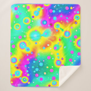 Lebhaftes Neon Blaze Muster Sherpadecke