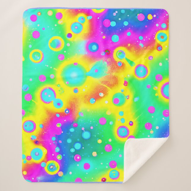 Lebhaftes Neon Blaze Muster Sherpadecke (Vorderseite)