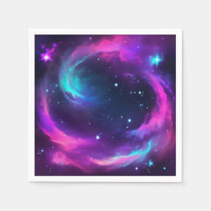 Lebhaftes Neon Galaxy Serviette