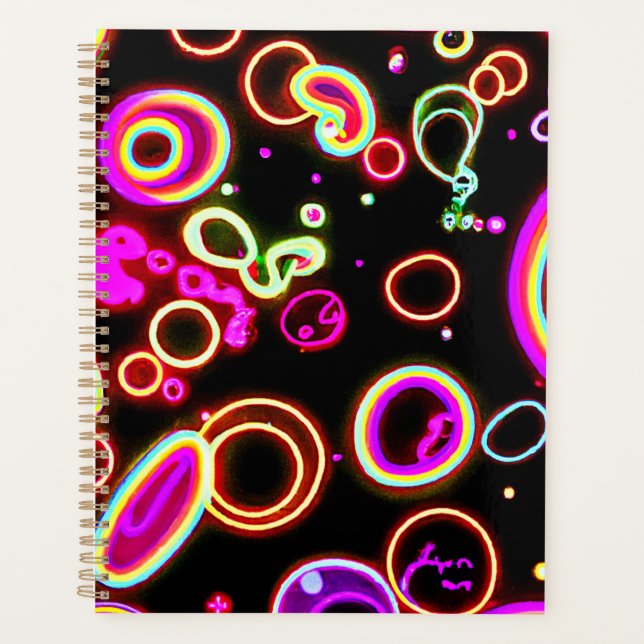 Lebhaftes Neon Glow Muster Planer (Vorderseite)