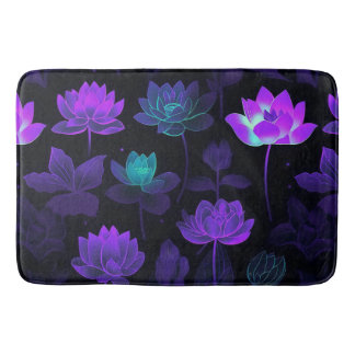 Lebhaftes Neon Lotus Blume Muster Badematte