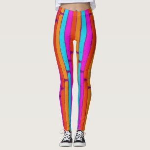 Lebhaftes Neon Painted Stripes Muster Leggings