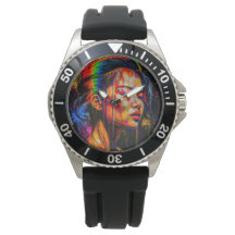 Lebhaftes Neon Portrait - Abstrakte expressionisti