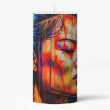 Lebhaftes Neon Portrait - Abstrakte expressionisti