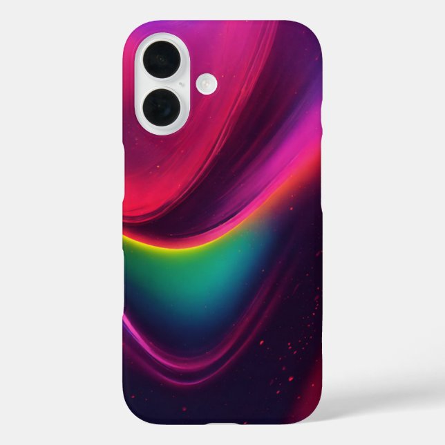 Lebhaftes Neon Wave Abstraktes farbenfrohes Kunstd iPhone 16 Hülle (Rückseite)