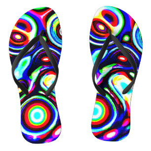Lebhaftes Neonpulsemuster Flip Flops