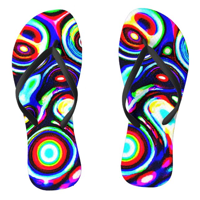 Lebhaftes Neonpulsemuster Flip Flops (Fußbett)