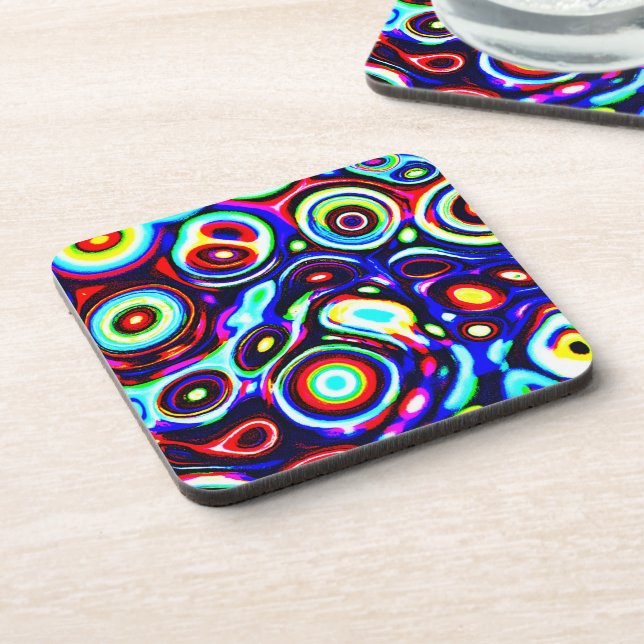 Lebhaftes Neonpulsemuster Getränkeuntersetzer (Linke Seite)