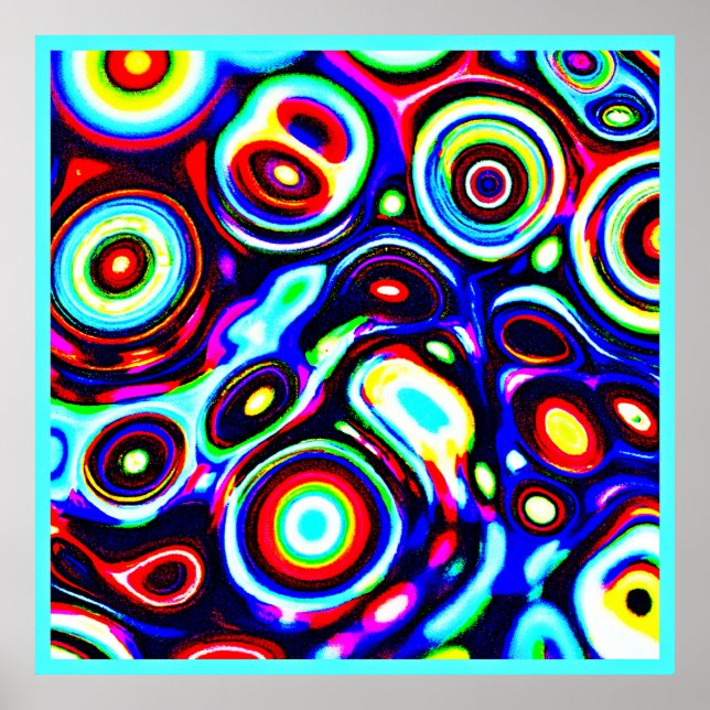 Lebhaftes Neonpulsemuster Poster (Vorne)