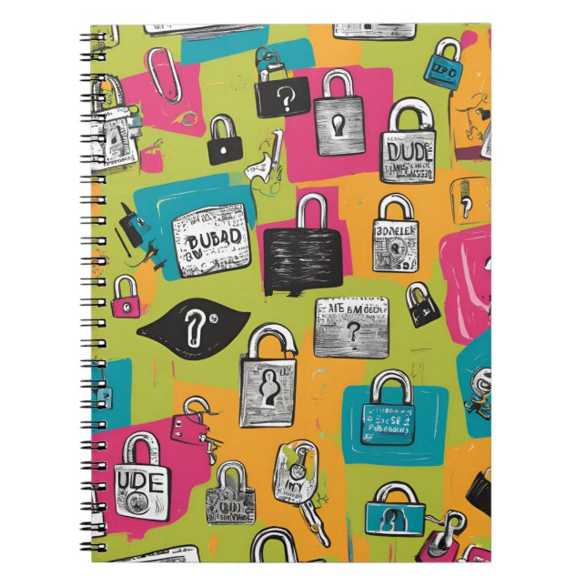 Lebhaftes Notebook mit Coolem und originellem Desi Notizblock (Vorderseite)