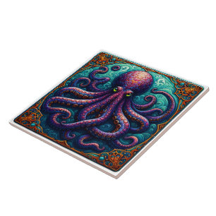 Lebhaftes Octopus Tile Design Fliese