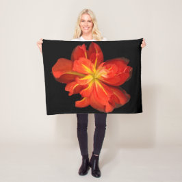 Lebhaftes Orange Begonia Macro Fleecedecke