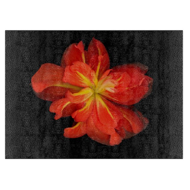 Lebhaftes Orange Begonia Macro Schneidebrett (Vorderseite)