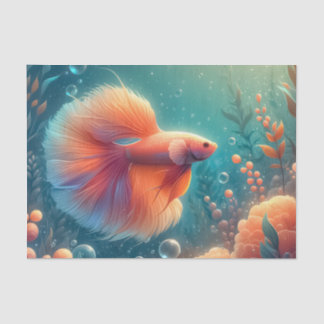 Lebhaftes Orange Betta Fish Decoupage Seidenpapier