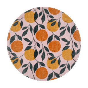 Lebhaftes Orange Citrus Nahtloses Muster Schneidebrett