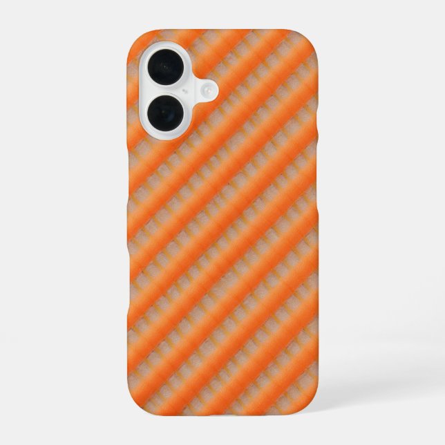 Lebhaftes Orange Diagonal Stripe Texture Handy Fal iPhone 16 Hülle (Rückseite)