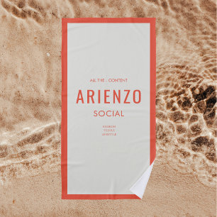 Lebhaftes Orange Retro Social Media Influencer Pro Strandtuch