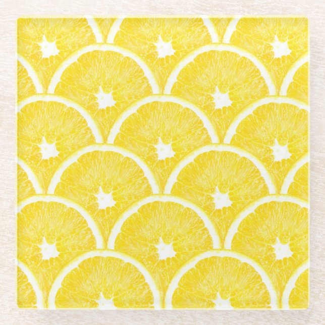 Lebhaftes Orangefarbenes Hintergrundmuster Glasuntersetzer (Vorderseite)