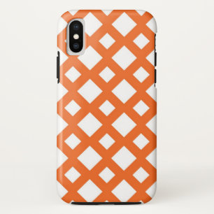 Lebhaftes Orangengitter auf Weiß Case-Mate iPhone Hülle
