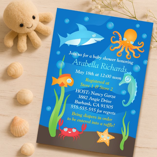 Lebhaftes Party unter dem Sea Baby Shower Einladung (Von Creator hochgeladen)