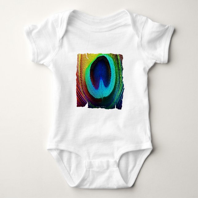 Lebhaftes Peacock Feather Baby Strampler (Vorderseite)