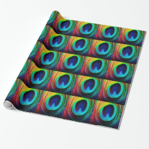 Lebhaftes Peacock Feather Geschenkpapier