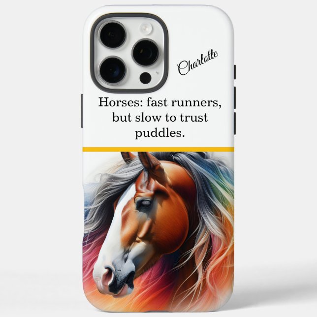 Lebhaftes Pferd - künstlerische künstlerische Arbe iPhone 16 Pro Max Hülle (Rückseite)