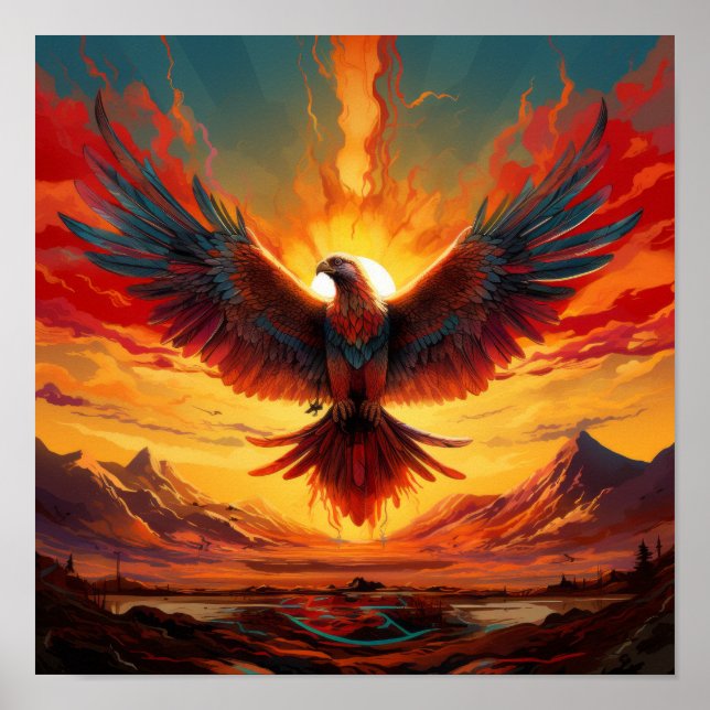 Lebhaftes Phoenix Poster - Majestic Wildlife (Vorne)