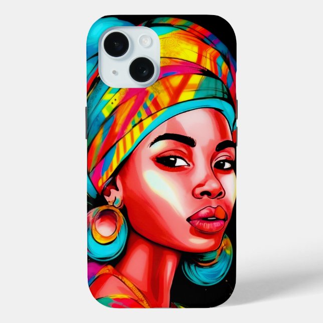 Lebhaftes Portrait mit farbenfroher Kopfbedeckung Case-Mate iPhone Hülle (Rückseite)