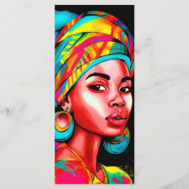 Lebhaftes Portrait mit farbenfroher Kopfbedeckung Menükarte