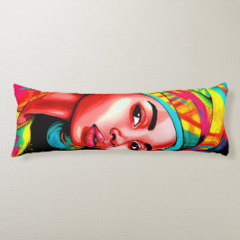 Lebhaftes Portrait mit farbenfroher Kopfbedeckung Seitenschläferkissen