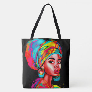 Lebhaftes Portrait mit farbenfroher Kopfbedeckung Tasche