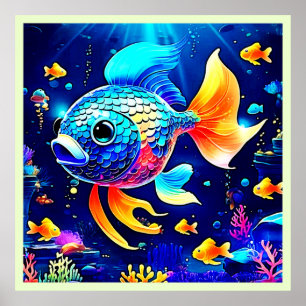 Lebhaftes Reef Fish Design Poster