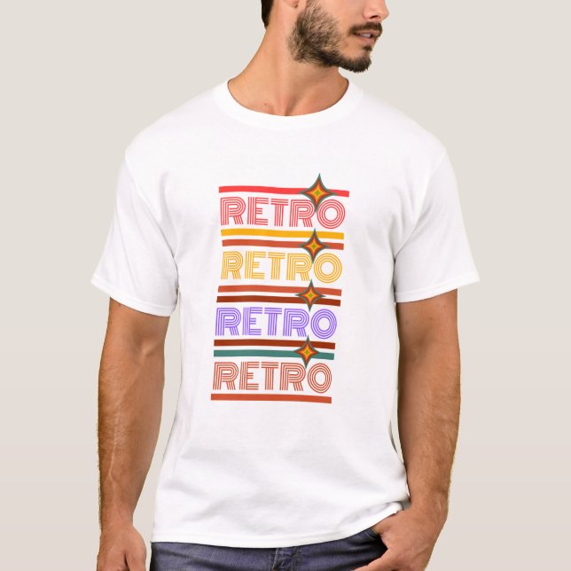 Lebhaftes Retro Typografie-Design T-Shirt (Vorderseite)