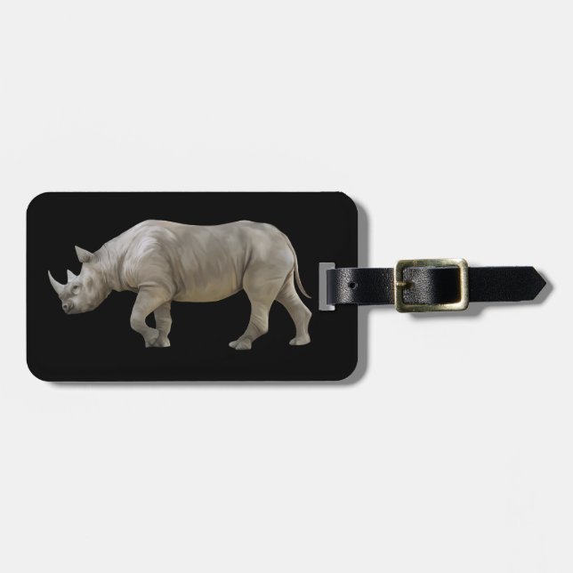 Lebhaftes Rhinocerose Gepäckanhänger (Vorderseite horizontal)