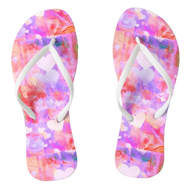 Lebhaftes, rosa, hartes Paar von Flip Flops (Fußbett)