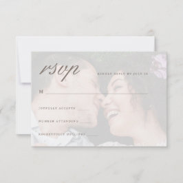 Lebhaftes Rosa mit Foto Wedding Rsvp Karte
