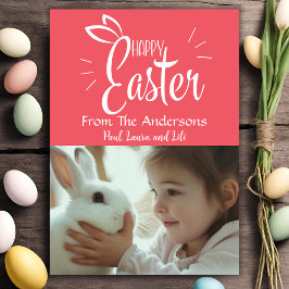 Lebhaftes, rosa pastellfarbenes, glückliches Oster Feiertagskarte