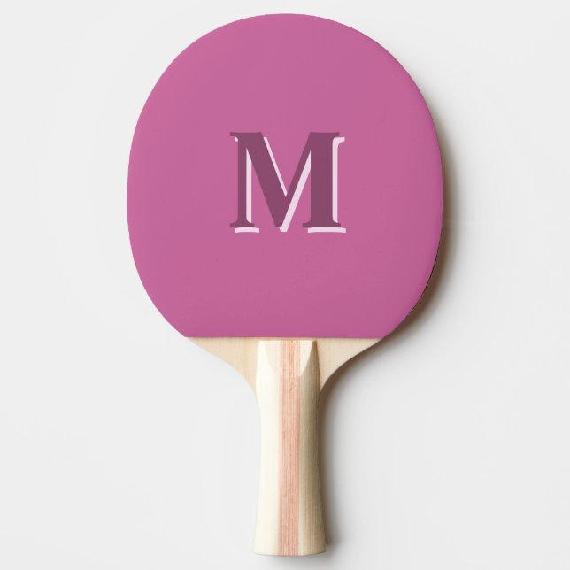 lebhaftes rosafarbenes Monogramm, Tischtennis Schläger (Vorderseite)