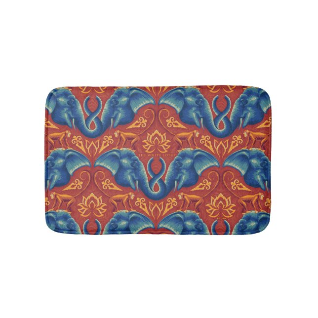 Lebhaftes Safari Tapestry-Muster - Der weiße Lotus Badematte (Vorderseite)