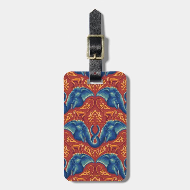 Lebhaftes Safari Tapestry-Muster - Der weiße Lotus Gepäckanhänger (Vorderseite vertikal)