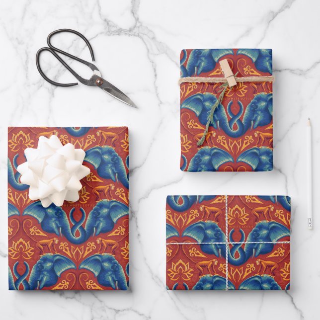 Lebhaftes Safari Tapestry-Muster - Der weiße Lotus Geschenkpapier Set (Vorderseite)
