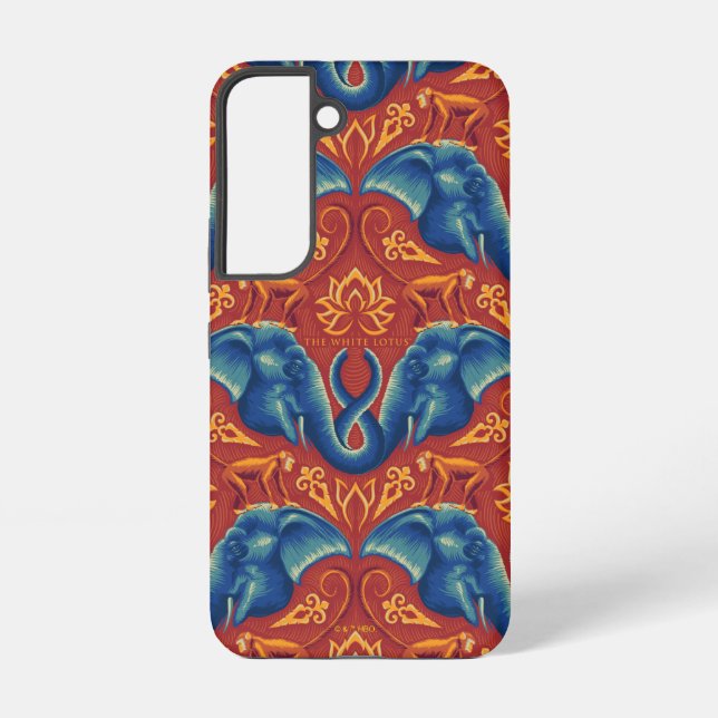 Lebhaftes Safari Tapestry-Muster - Der weiße Lotus Samsung Galaxy Hülle (Rückseite)