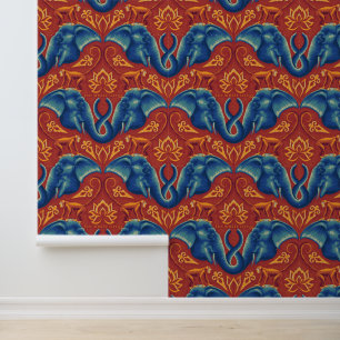 Lebhaftes Safari Tapestry-Muster - Der weiße Lotus Tapete