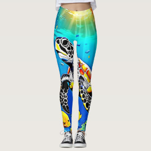 Lebhaftes Schildkrötenriff Leggings