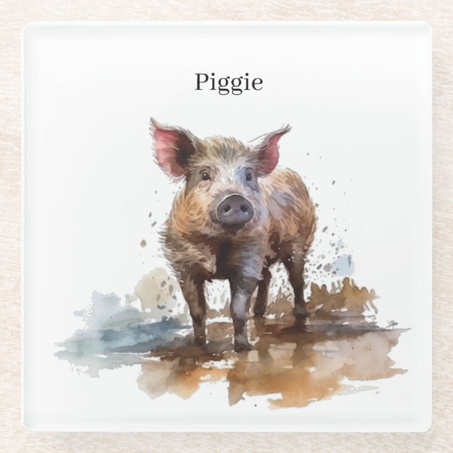 Lebhaftes Schwein, Brauch Glasuntersetzer (Vorderseite)