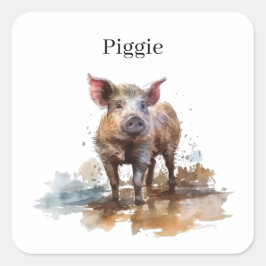 Lebhaftes Schwein, Brauch Quadratischer Aufkleber